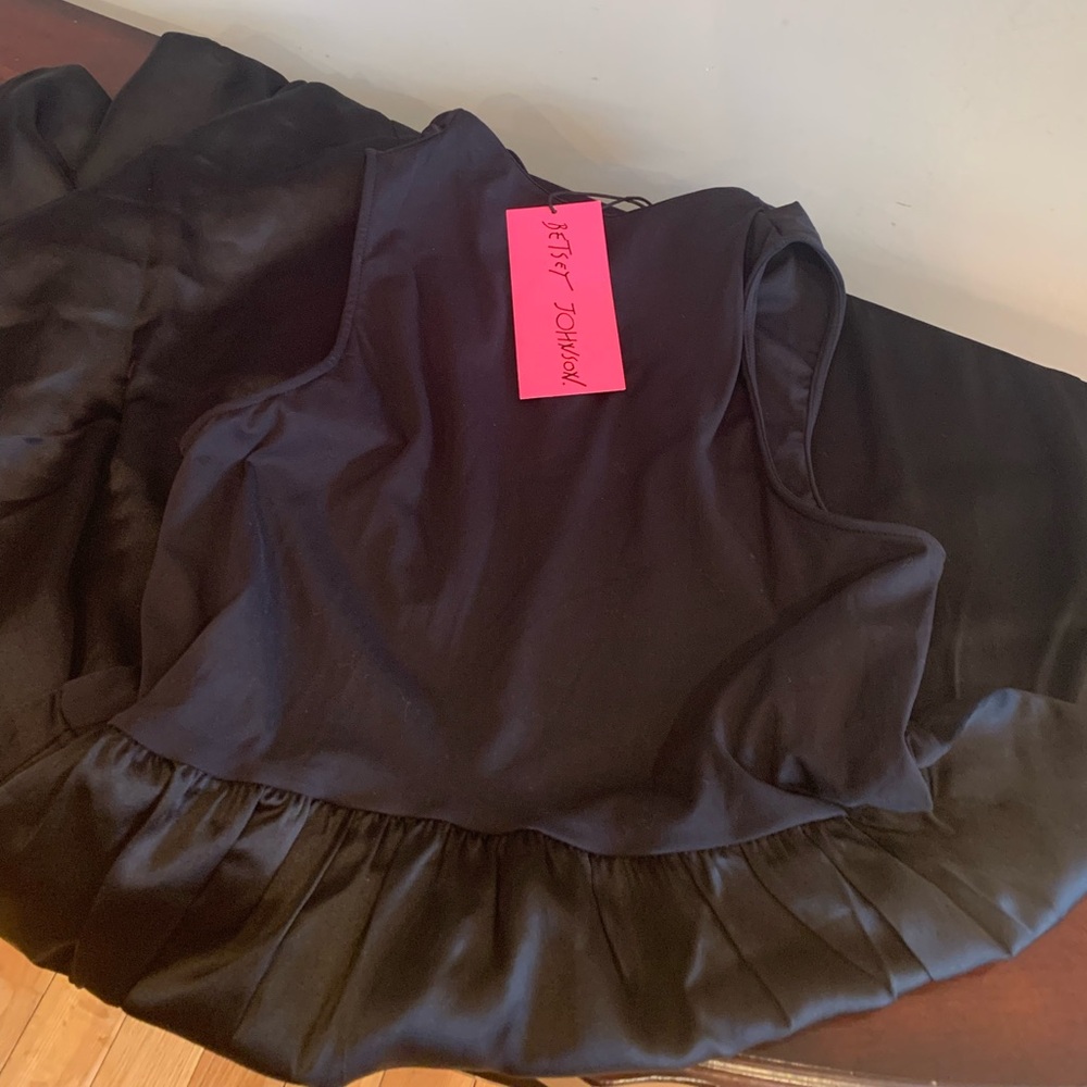 NWT Betsey Johnson Black Sleeveless Dress with Pockets Mixed Media Fabric - Picture 8 of 8